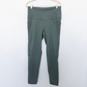 Victoria's Secret Sport Womens Leggings Size L Green Mesh‎ High Rise Activewear